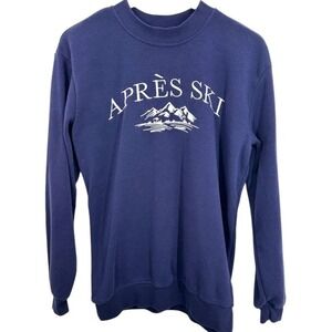 Better/Together‎ Apres Ski Sweatshirt Small Pullover Crewneck Winter Snow Navy